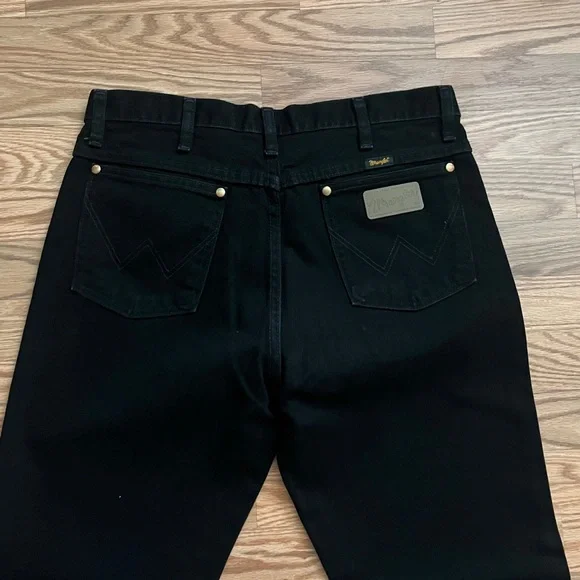 Men’s Black Wrangler Jeans Size 33 X 30 - Picture 3 of 6